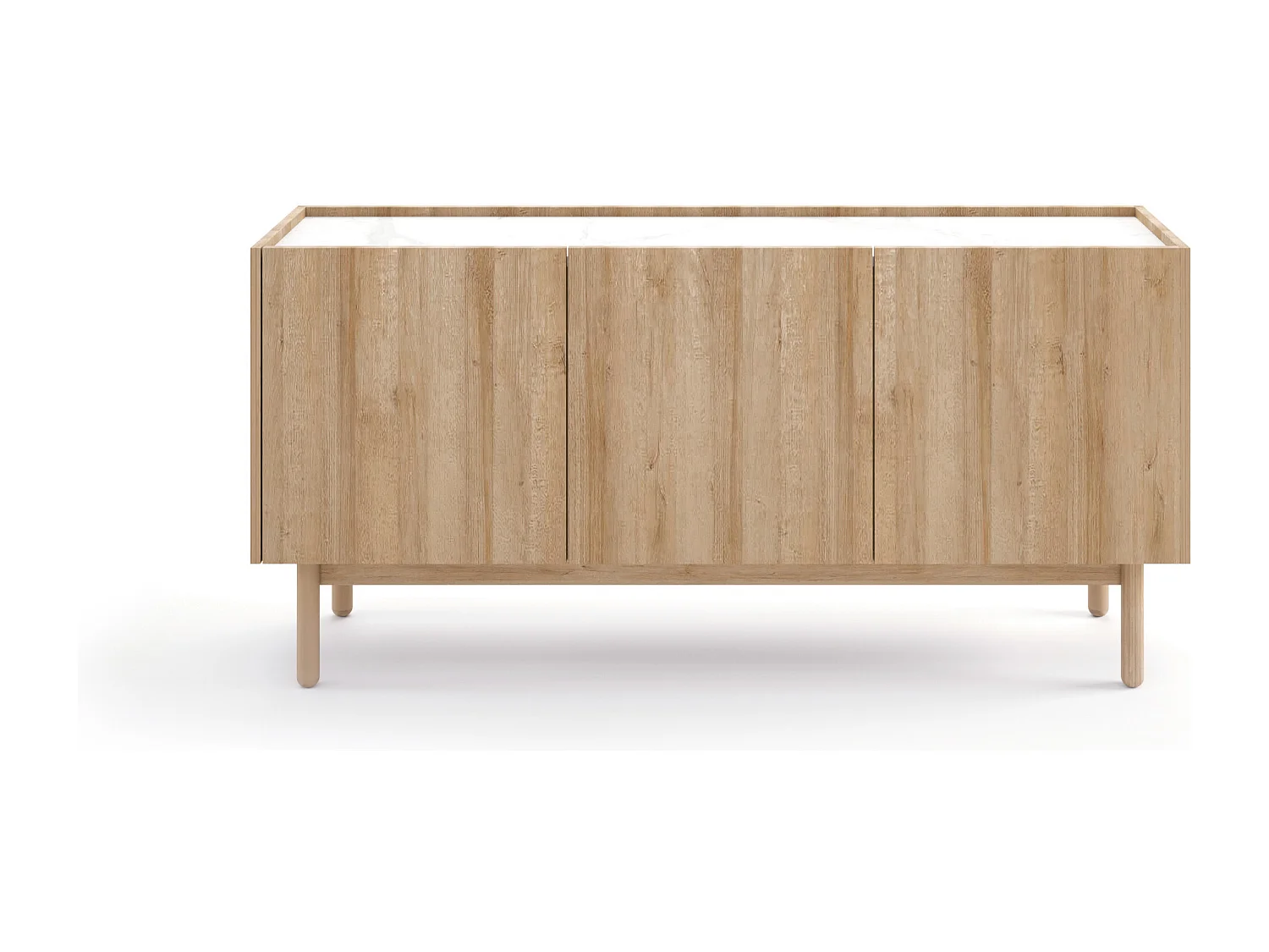 Komoda: 3 drzwi, 6 półek, Dąb Riviera, 144 x 68 x 37 cm 4065834 - obrazek 1