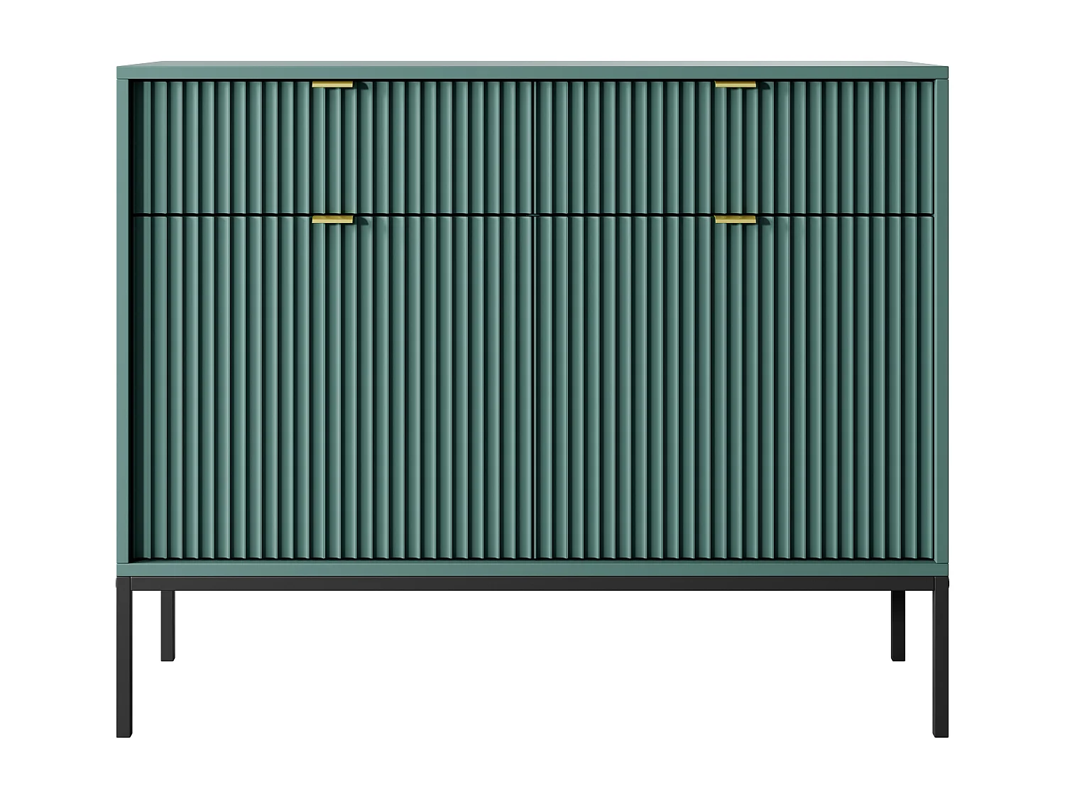 Komoda: 2 szuflady, 2 drzwi, labrador, złota, 104 x 83 x 39 cm, złote uchwyty 4065868