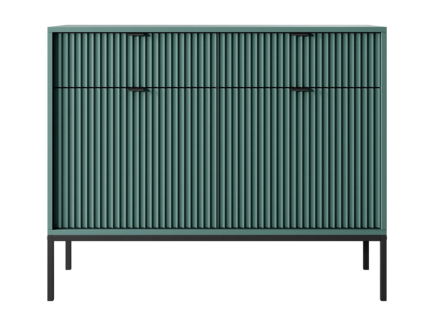 Komoda: 2 szuflady, 2 drzwi, labrador, czarna, 104 x 83 x 39 cm, czarne uchwyty 4065934