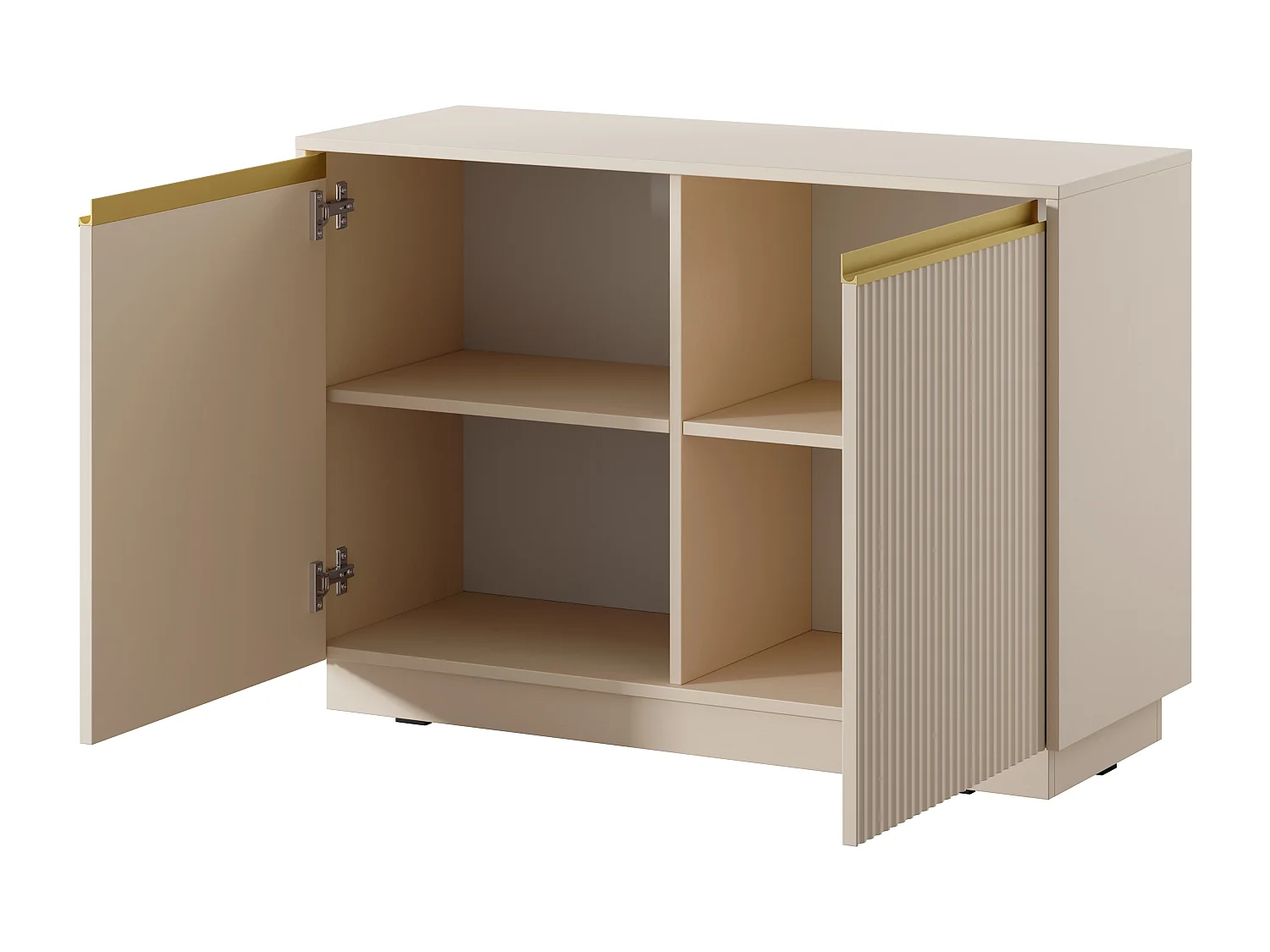 Komoda: 2 drzwi, 4 półki, beż piaskowy, 103,5 x 71,4 x 39 cm 4066029