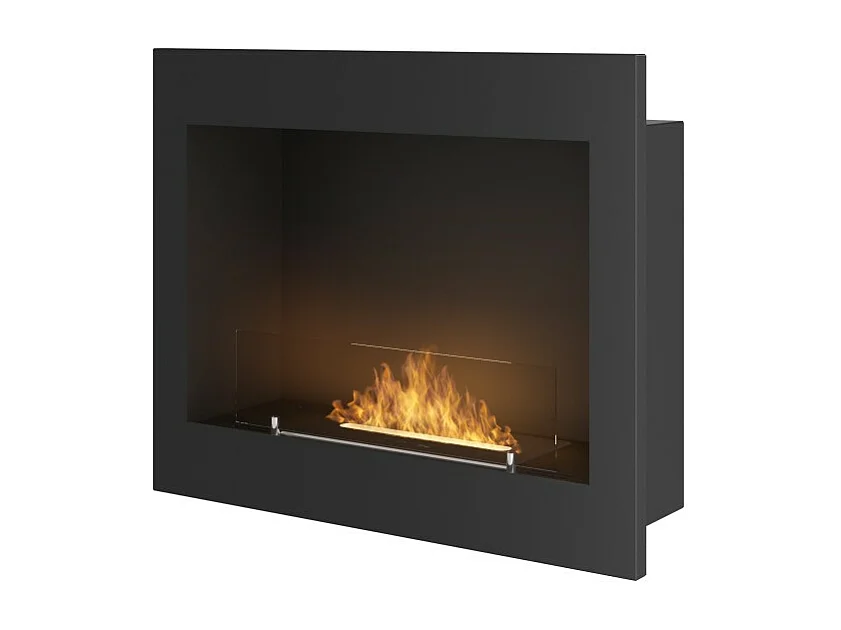 Kominek bioetanolowy Frame 600, matowa czerń, do zabudowy, montaż ścienny, bez szkła 4074022