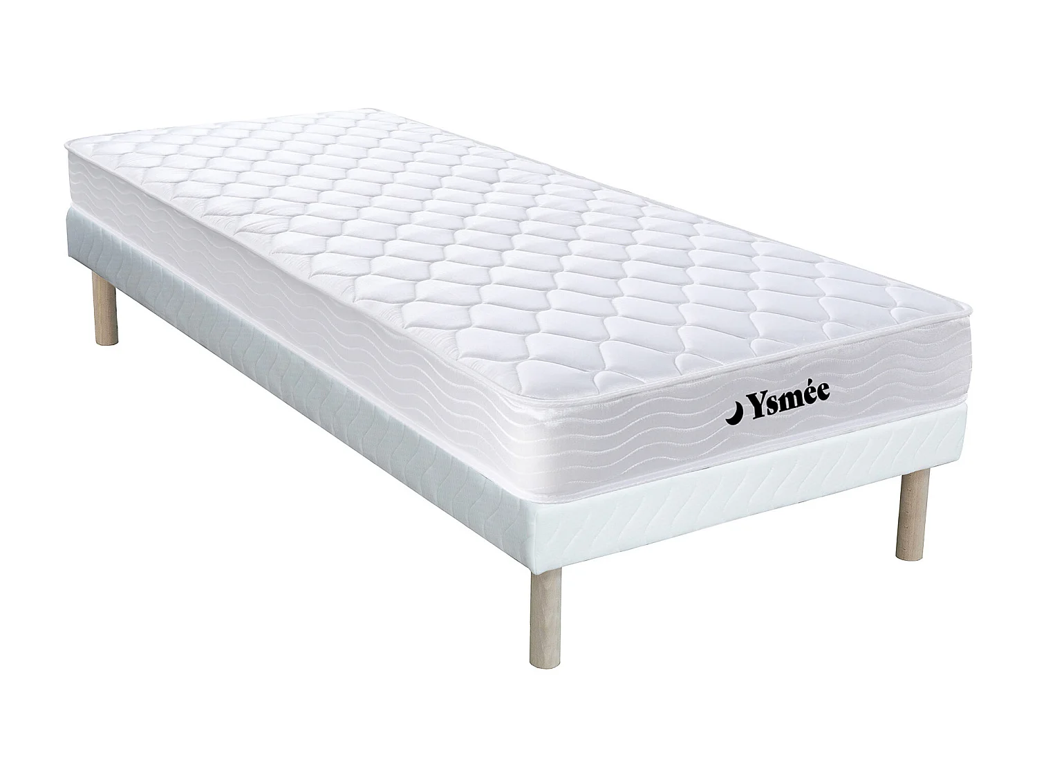 Komplet stelaż + materac na sprężynach WOLKENLOS marki YSMÉE – 90 × 200 cm 121661