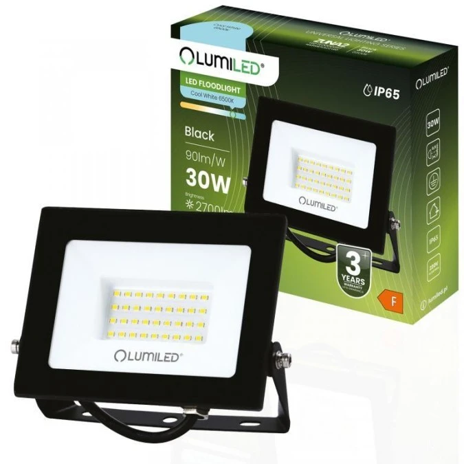 Naświetlacz LED ZUNA2 30W 2700lm 6500K IP65 Czarny LUMILED - obrazek 1