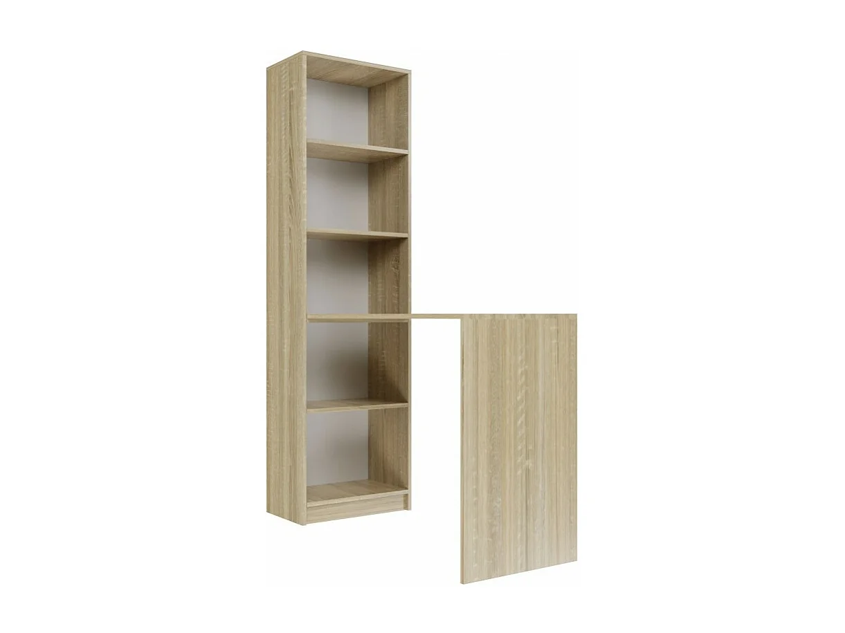 Komplet Biurko z Regałem Onyx R50 | Dąb Sonoma | 50x125x182 cm | Biurko i Regał 4142359
