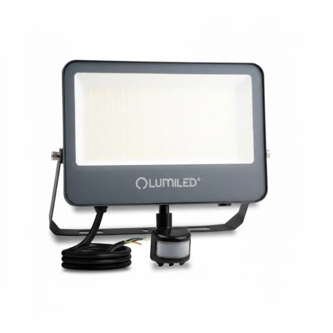 Naświetlacz LED LUMILED TRINOX 100W 11000lm CCT IP65 Szary Czujnik Ruchu i Zmierzchu Klasa E 3 Lata Gwarancji - obrazek 1
