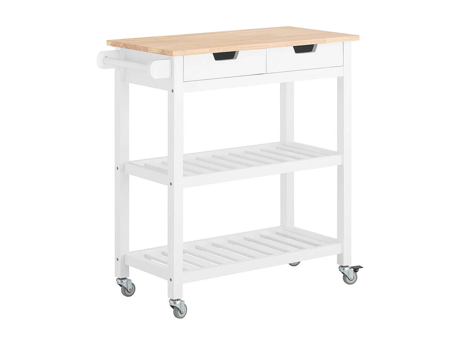 SoBuy Wózek kuchenny z 2 szufladami Biały 84x39x89cm Nowoczesny FKW68-WN 1230881 - obrazek 1