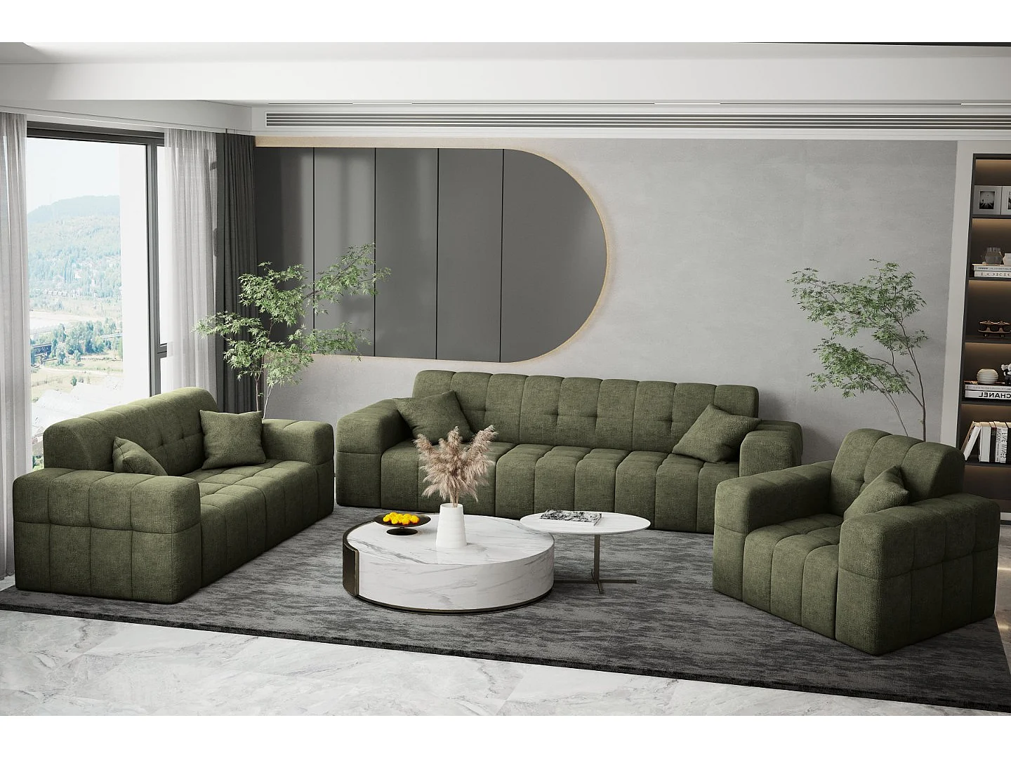 Komplet wypoczynkowy 3+2+1 NIMES, tkanina Perfect Harmony, Zielony 4166336 - obrazek 1