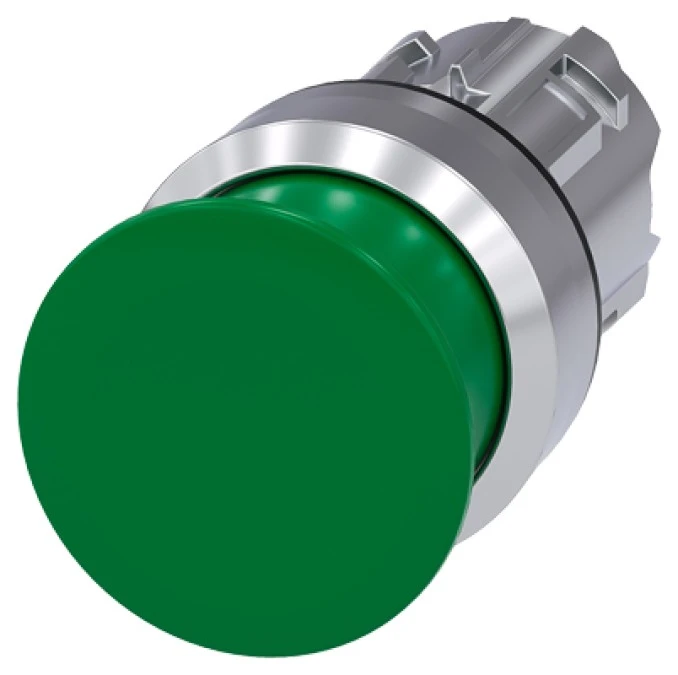 Napęd przycisku grzybkowego 22mm zielony 30mm z samopowrotem metalowy IP69k SIRIUS ACT 3SU1050‑1AD40‑0AA0 - obrazek 3