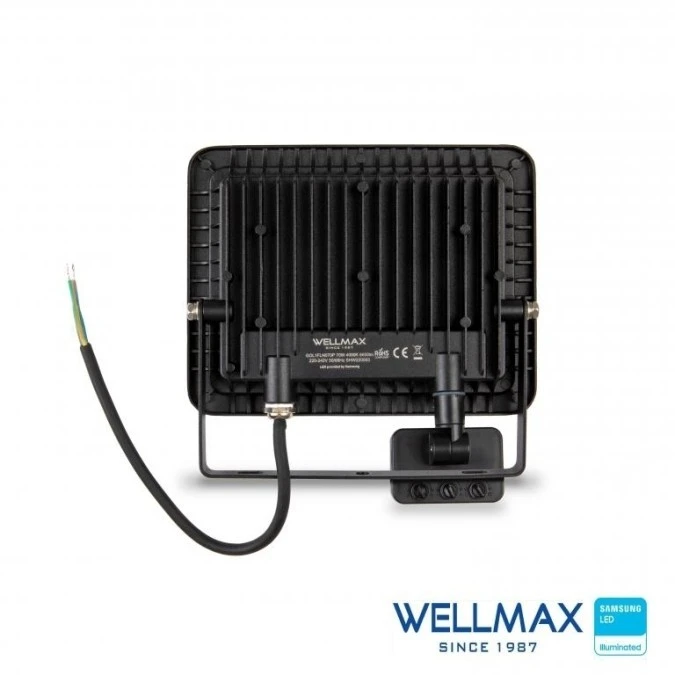 Naświetlacz LED 70W 95lm/W 6650lm IP54 Neutralna 4000K z czujnikiem ruchu SAMSUNG / GOL1FLN070P - obrazek 3