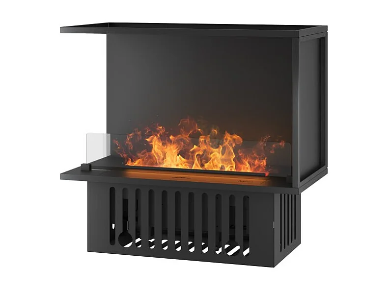 Narożny kominek parowy do zabudowy L800, płomień 3D multicolor, sterowanie aplikacją, zbiornik 1,2 l, automatyczne napełnianie, szer 80 cm 4193748