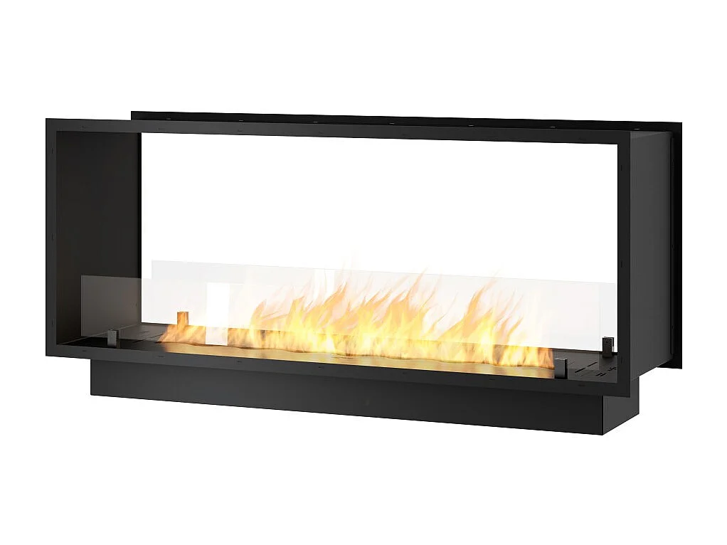 2Side 1200 Slim Wbudowany Biokominek z Dwiema Stronami – Matowa Czerń, z Szybą, Palnik 4L, Nowoczesny Design 4215382