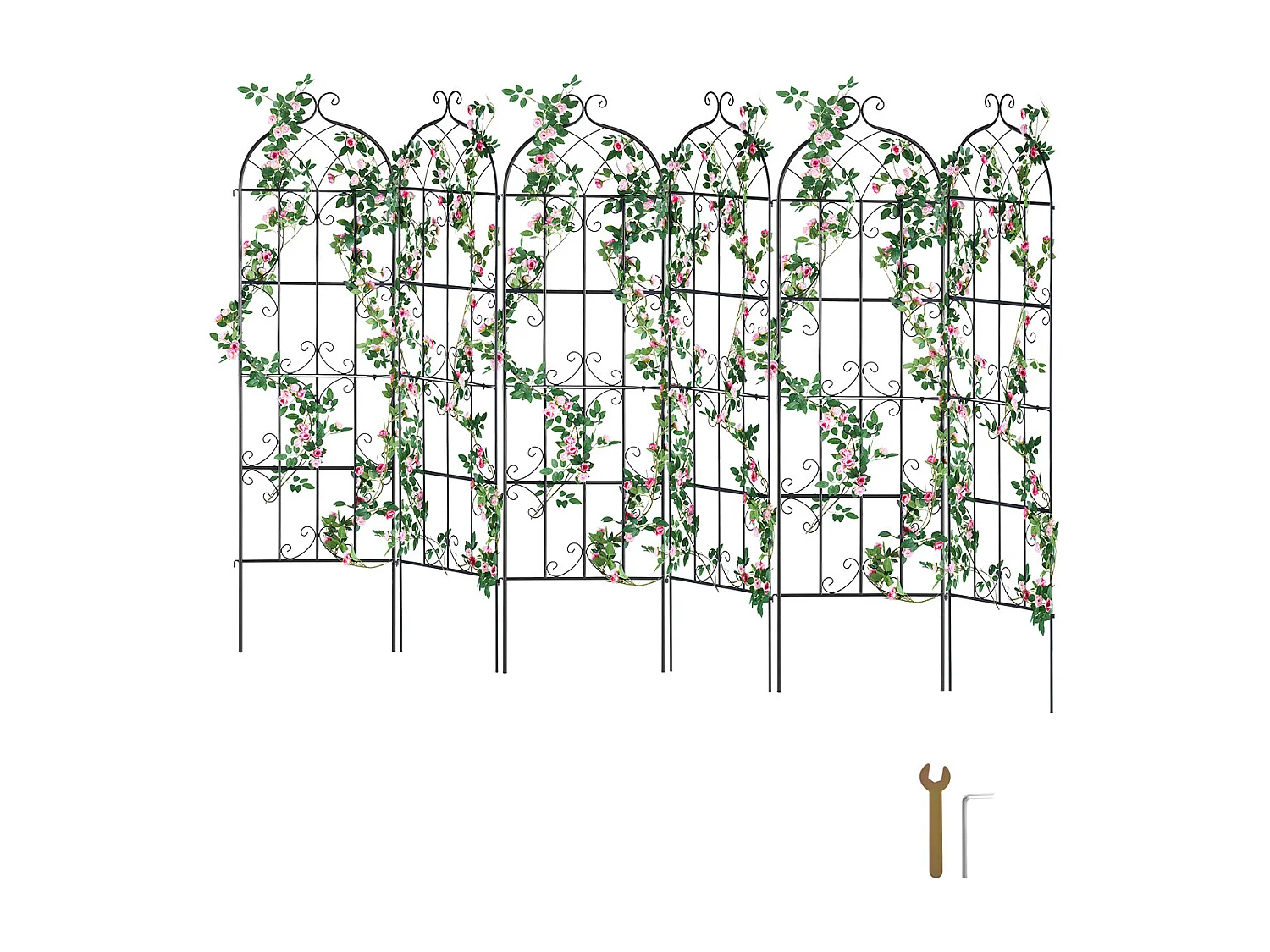 Kratka Ogrodowa SucceBuy Zestaw 4 Kratek Ogrodowych Z Metalu 180.34 X 50.8 Cm, Podpora Do Roślin Pnących, Antykorozyjna 4222884