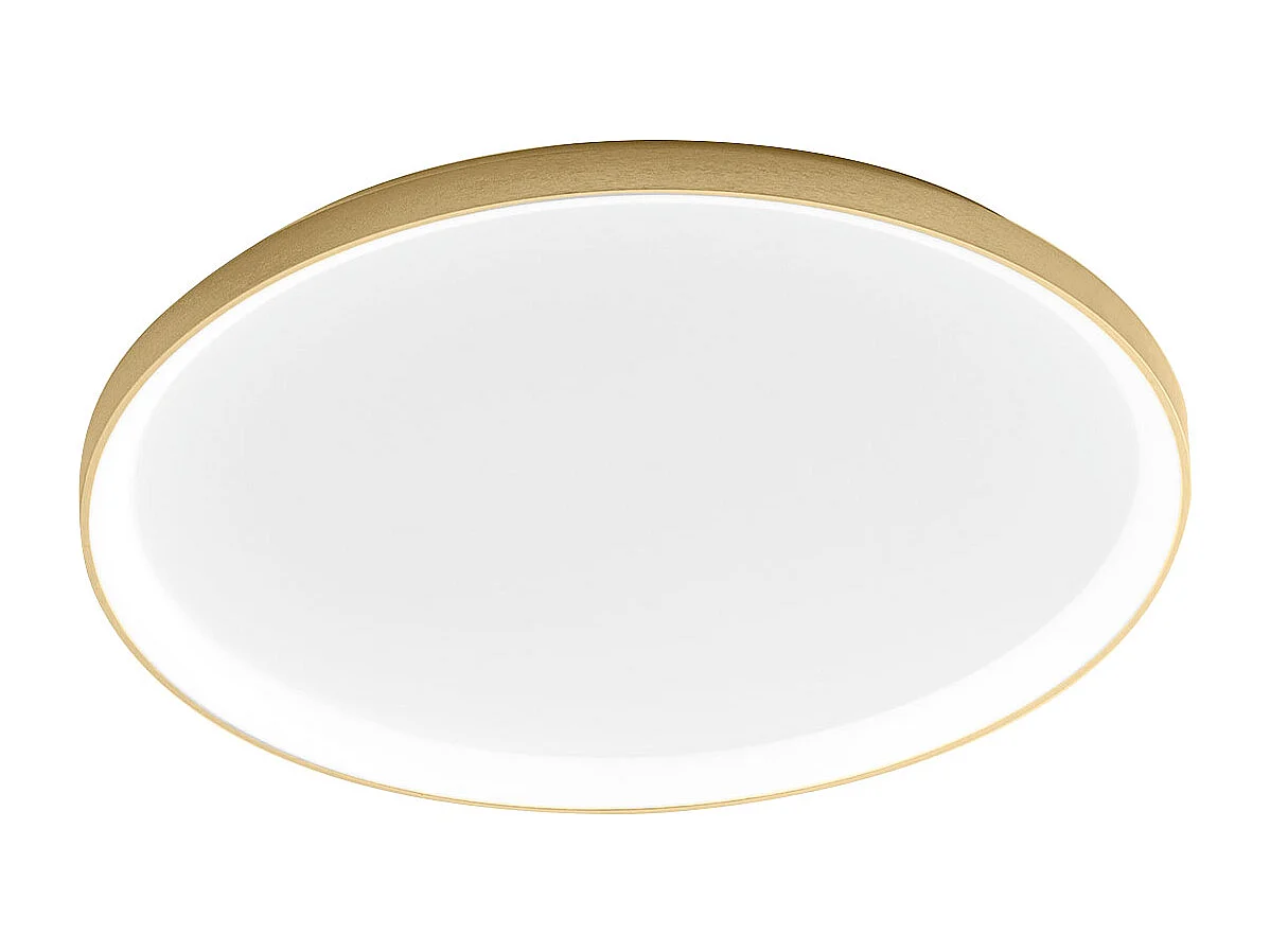 Krizia - ściemnialna lampa sufitowa LED 80W - 5800lm, ciepłe światło 3000K, dyfuzor opalowy, szczotkowane złoto aluminium, średnica 70 cm, IP20, nowoczesny design 4120627 - obrazek 1