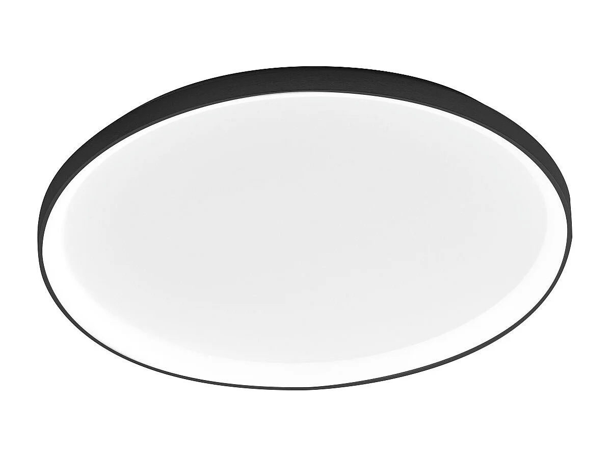Krizia - ściemnialna lampa sufitowa LED 80W - 5800lm, ciepłe światło 3000K, dyfuzor opalowy, czarne aluminium, średnica 70 cm, IP20, nowoczesny design 4120677 - obrazek 1