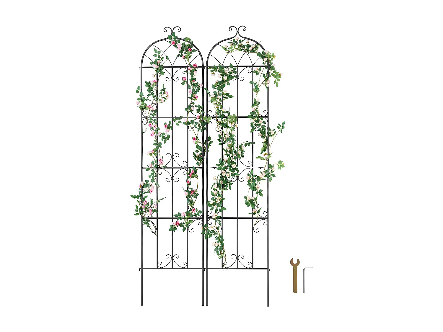 Kratka Ogrodowa SucceBuy Metalowa, Zestaw 2 Sztuk, 221 x 51 cm, Podpora dla Roślin Pnących, Odporna na Rdzę 4252878