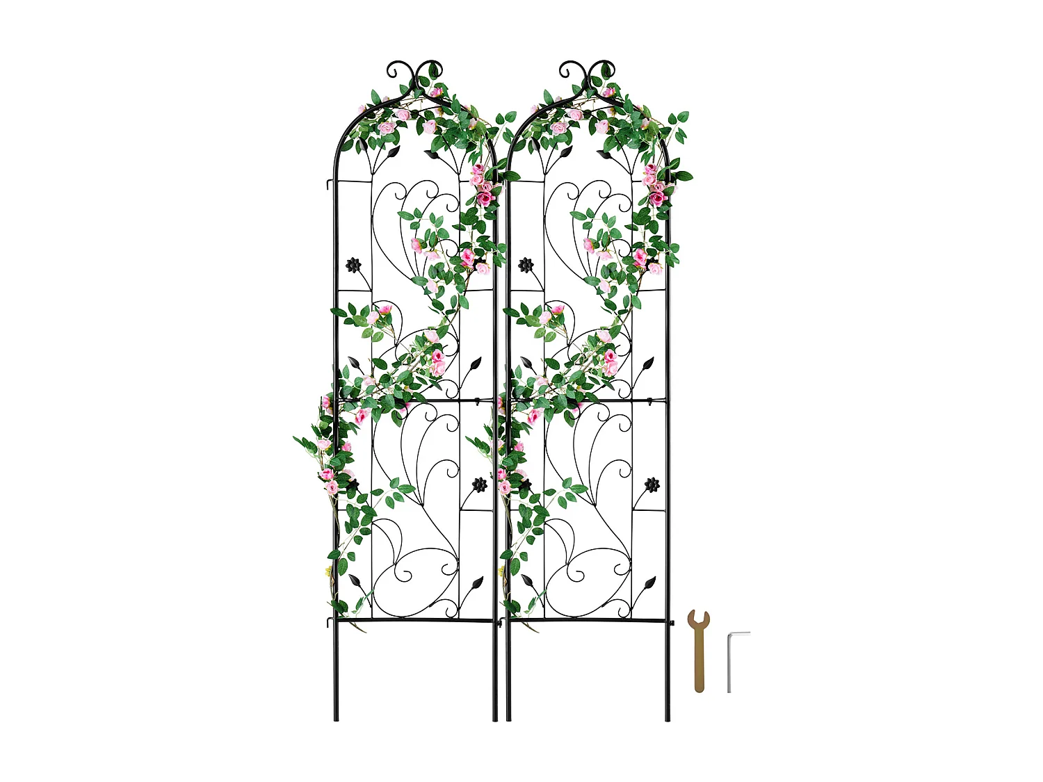Kratka Ogrodowa SucceBuy Metalowa, Zestaw 2 Sztuk, 152 x 38 cm, Podpora dla Roślin Pnących, Odporna na Rdzę 4252875