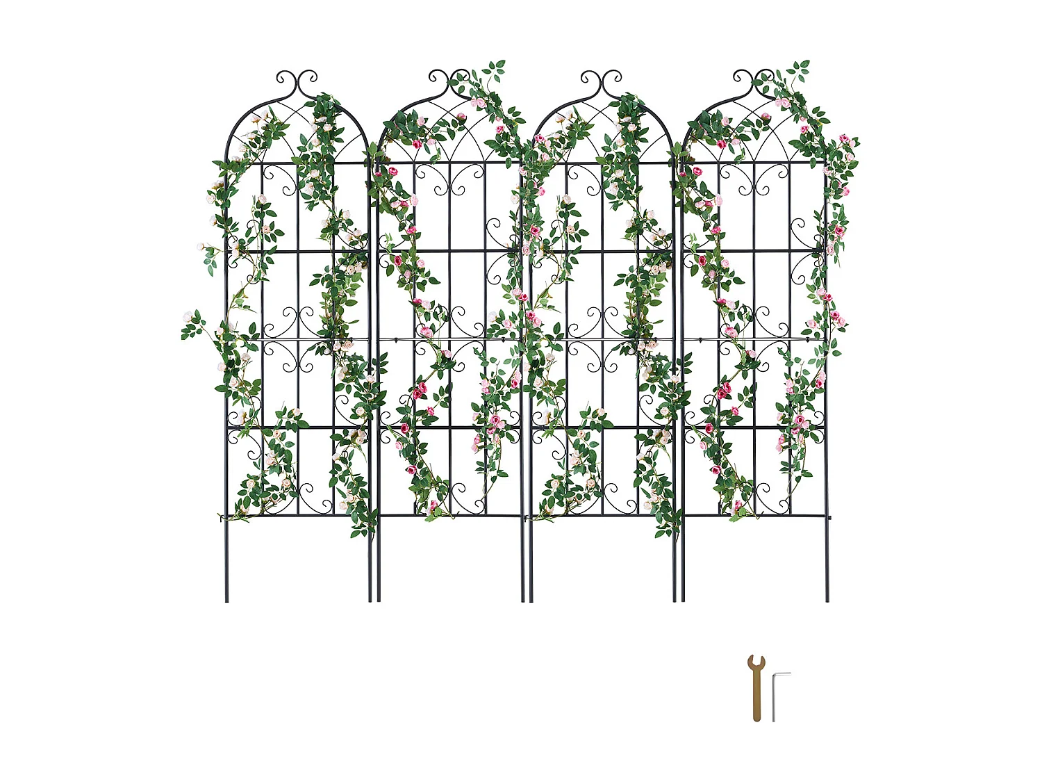 Kratka Ogrodowa SucceBuy Metalowa, Zestaw 4 Sztuk,180 x 51 cm, Podpora dla Roślin Pnących, Odporna na Rdzę 4252884