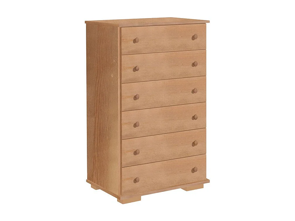 Komoda z drewna litego 75 cm Modern 4 szuflady, kolor dębowy 4294391 - obrazek 1