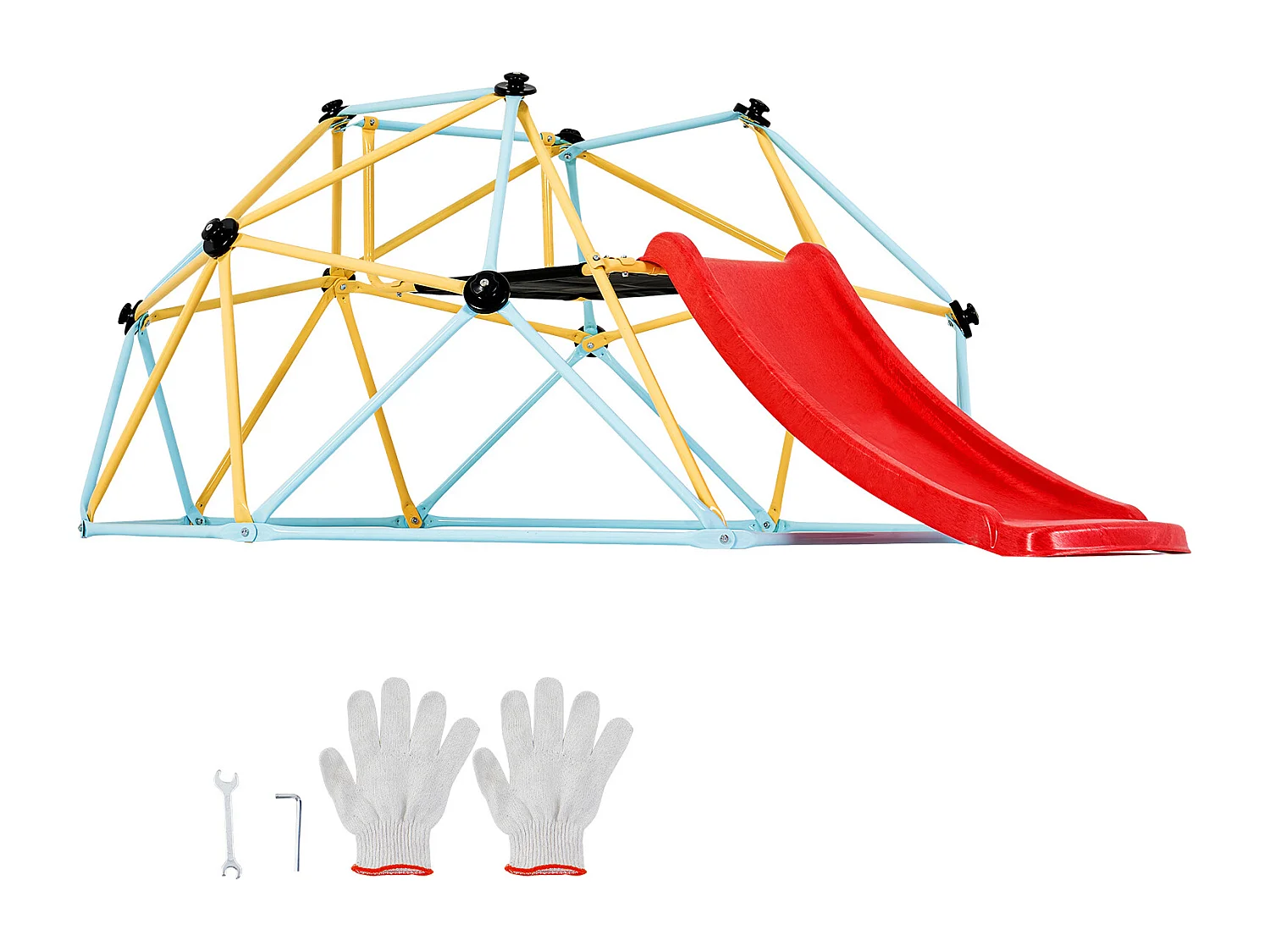 Kopuła Wspinaczkowa SucceBuy, 2,4 m z Zjeżdżalnią, Geometryczna Kopuła Wspinaczkowa, Sala Zabaw dla Dzieci w Wieku od 3 do 9 Lat 4299349 - obrazek 1