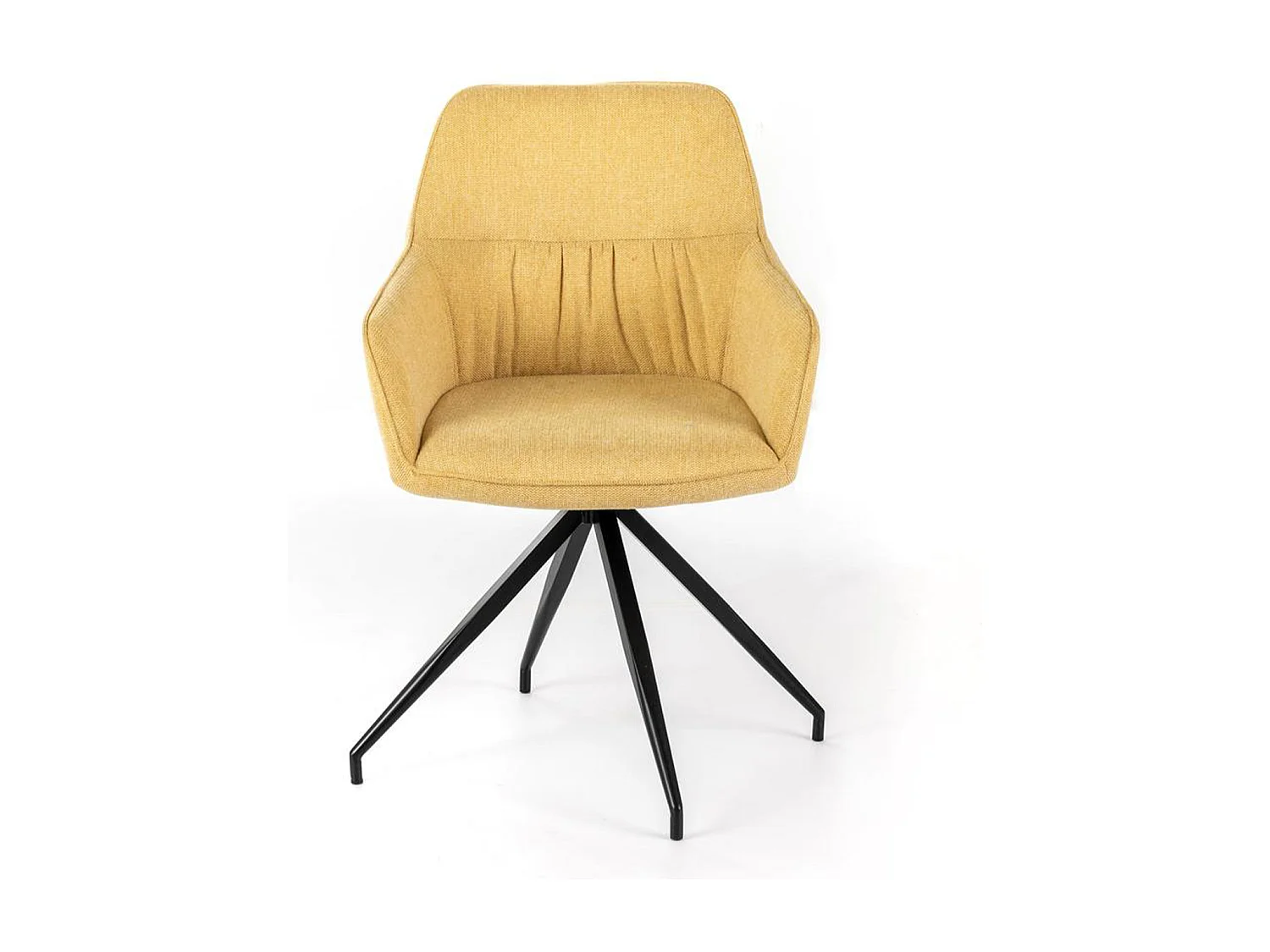 Komplet 4 krzeseł tapicerowanych "Anemone", nowoczesne fotele do salonu w jasnożółtej tkaninie 4305679 - obrazek 1