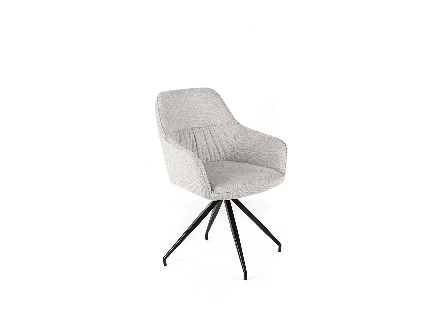 Komplet 4 krzeseł tapicerowanych "Anemone", nowoczesne fotele do salonu w tkaninie jasnoszarej 4305687 - obrazek 1