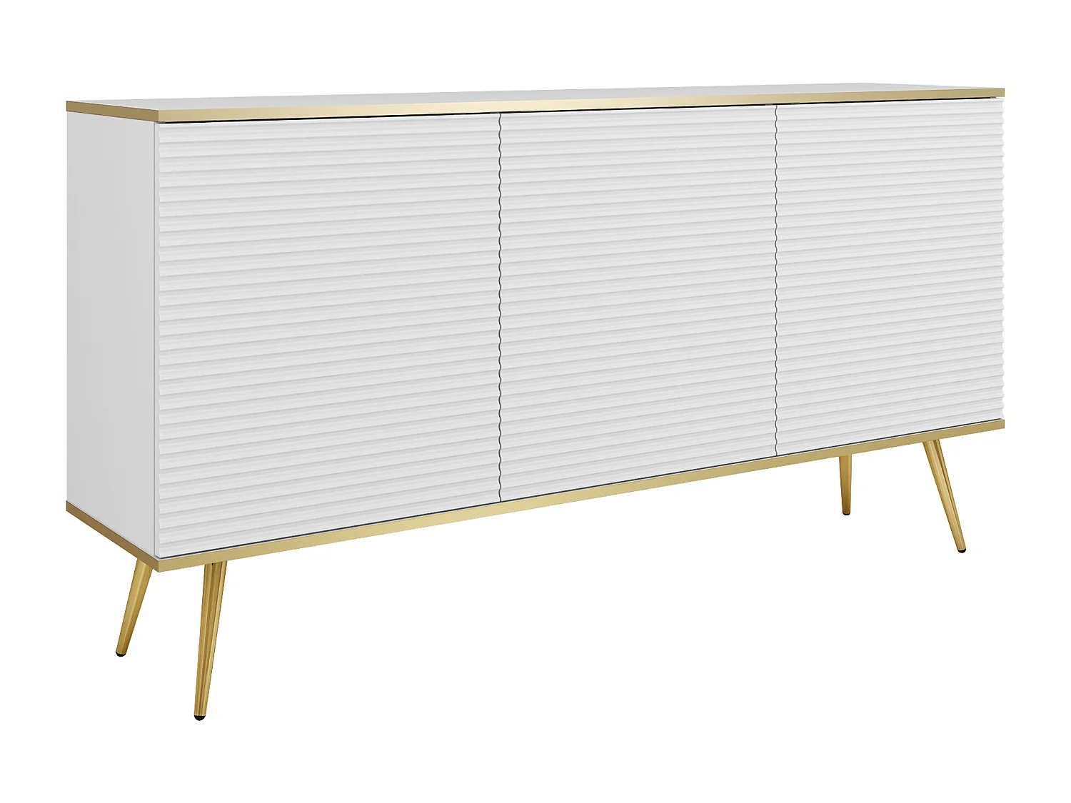 Komoda w stylu glamour w kolorze białym z nóżkami złotymi, 160 x 85 x 39 4378476 - obrazek 1