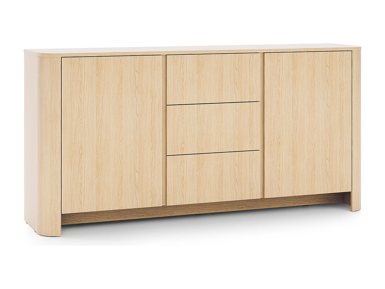 Komoda Dąb Vicenza 168 x 39 x 84 cm | Nowoczesny mebel z zaokrąglonymi krawędziami 4378481 - obrazek 1