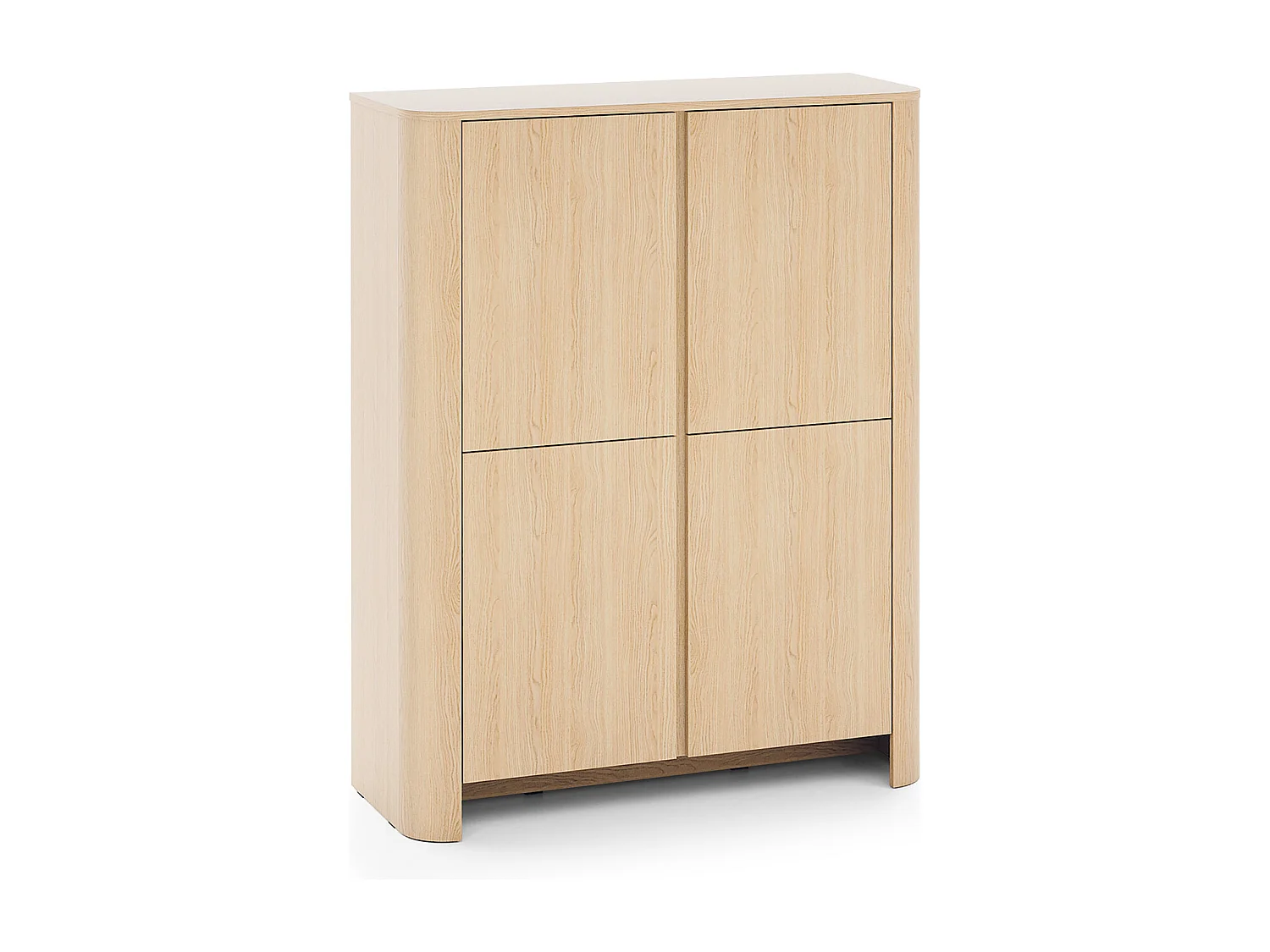 Komoda Dąb Vicenza 103 x 39 x 132 cm | Nowoczesny mebel z zaokrąglonymi krawędziami 4378485 - obrazek 1