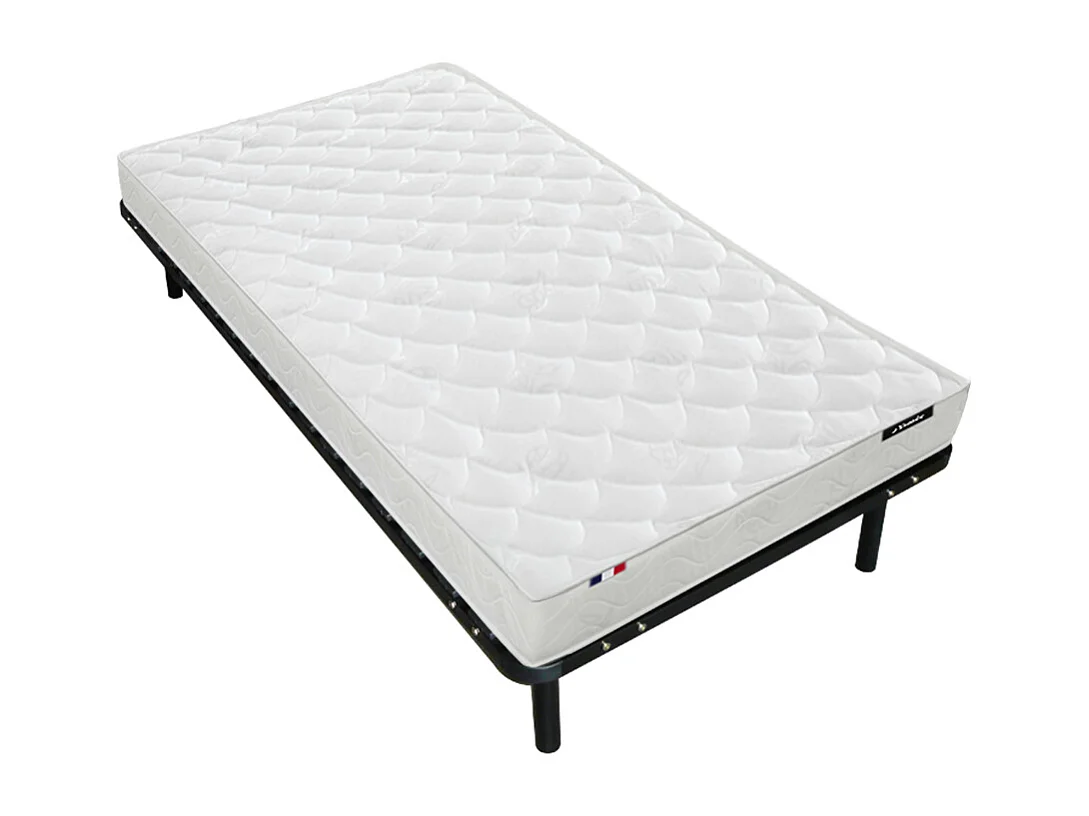 Zestaw stelaża z listwami + materaca 90 x 190 cm pianka z pamięcią kształtu o grubości 19 cm - ORTHOMEMORY II marki YSMÉE 81723 - obrazek 1