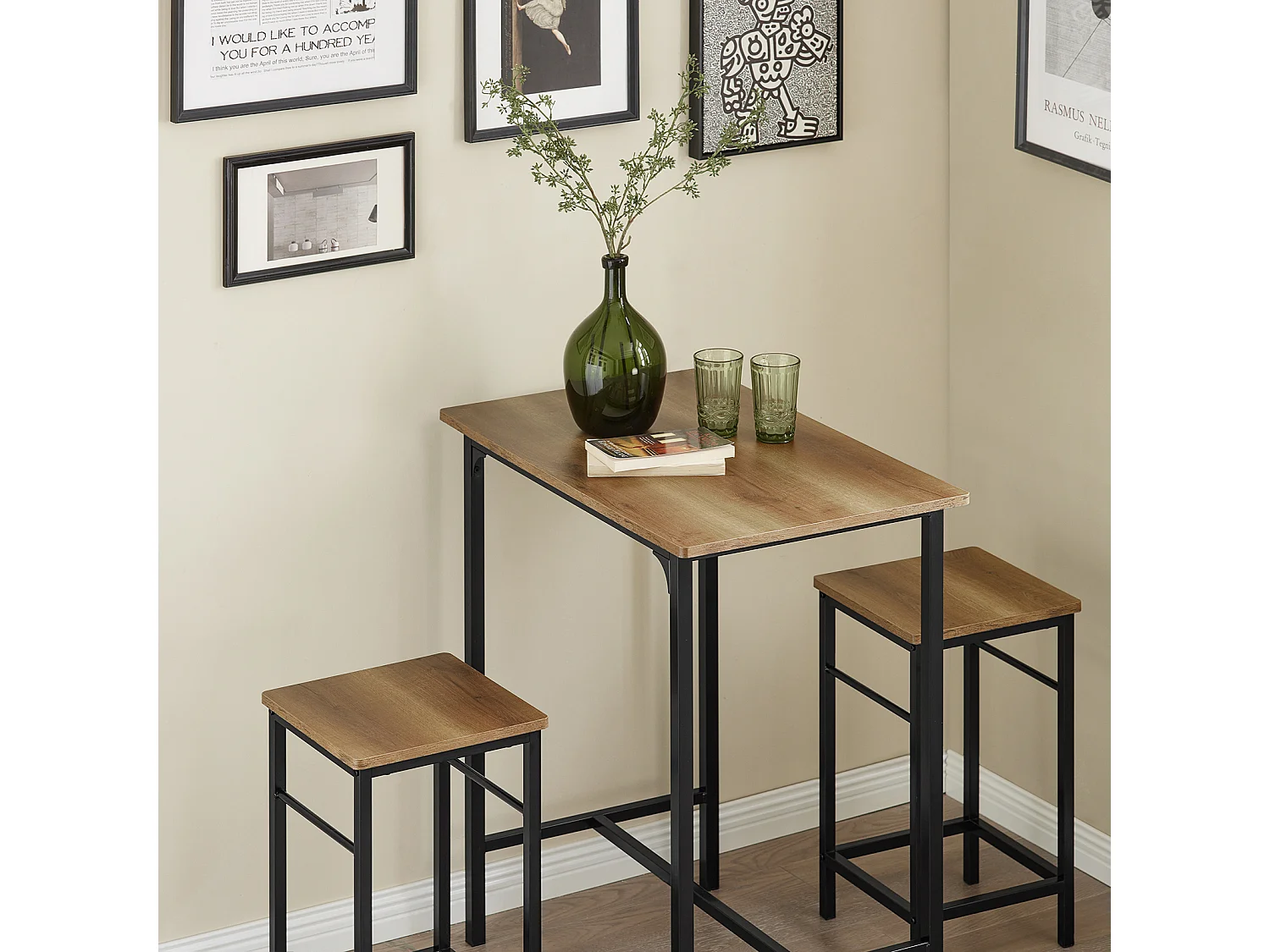 SoBuy Zestaw 2 stolików nocnych z 1 szufladą Biały 20x35x60cm FBT111-WNx2 1319821 - obrazek 1