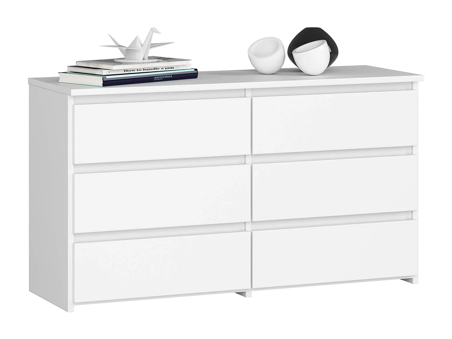 Komoda AKORD CL100 Biała 100 cm 6 szuflad kolor Biały mat 100x35x57 cm 1893985 - obrazek 1