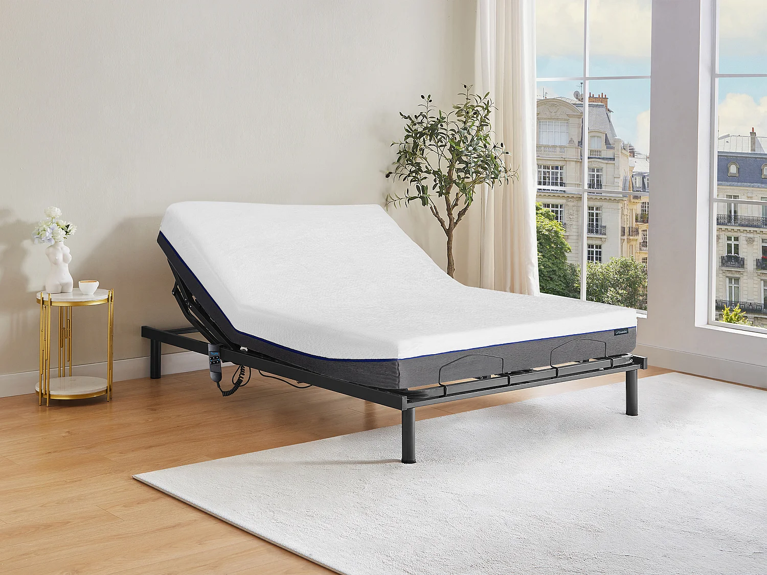 Komplet relaksacyjny pamięć kształtu ciała JIMBARAN II marki YSMÉE – silnik OKIN – 140 x 200 cm 81103