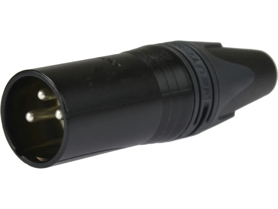 NEUTRIK Wtyk mikrofonowy XLR (3‑pin) na kabel do 8,0mm posrebrzany czarny NC3MXX‑B