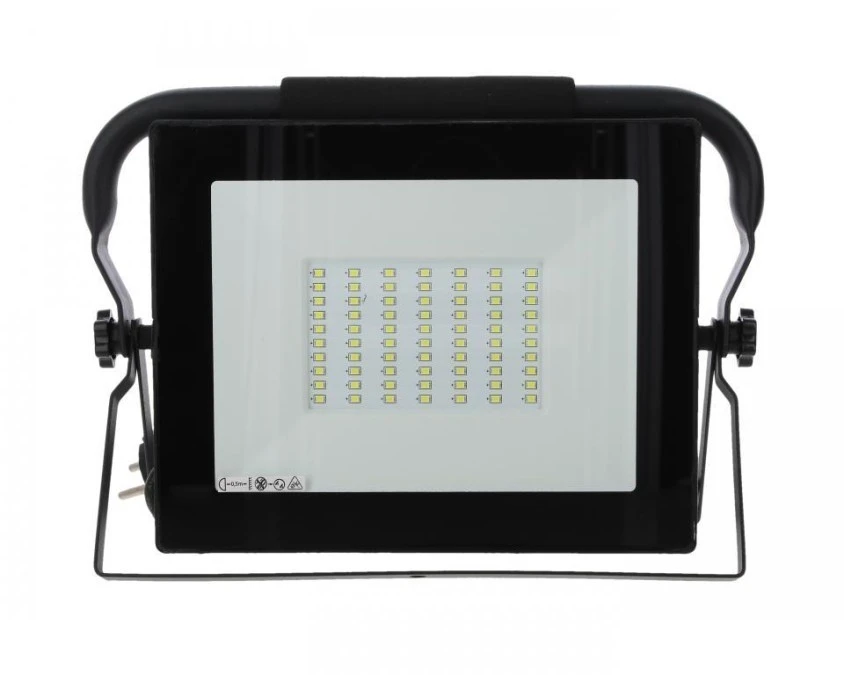 Naświetlacz LED SMD KASTEL 50W 6000K 4500LM IP65 Czarny 1,5M przenośny - obrazek 1