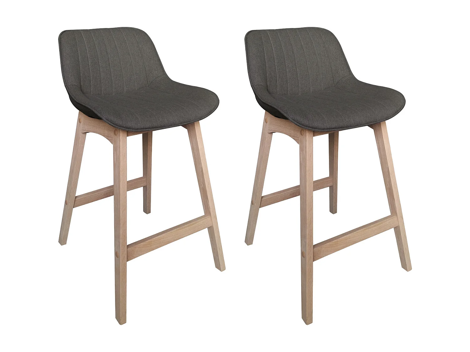 Komplet dębowych krzeseł wyspowych i barowych z siedziskiem z tkaniny MELLOW o szerokości 65 cm 4143040 - obrazek 1