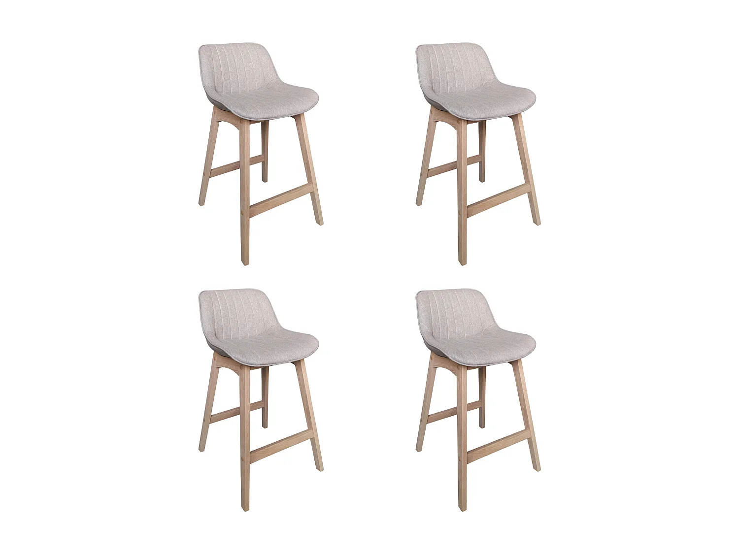 Komplet dębowych krzeseł wyspowych i barowych z siedziskiem z tkaniny MELLOW o szerokości 65 cm 4143035 - obrazek 1