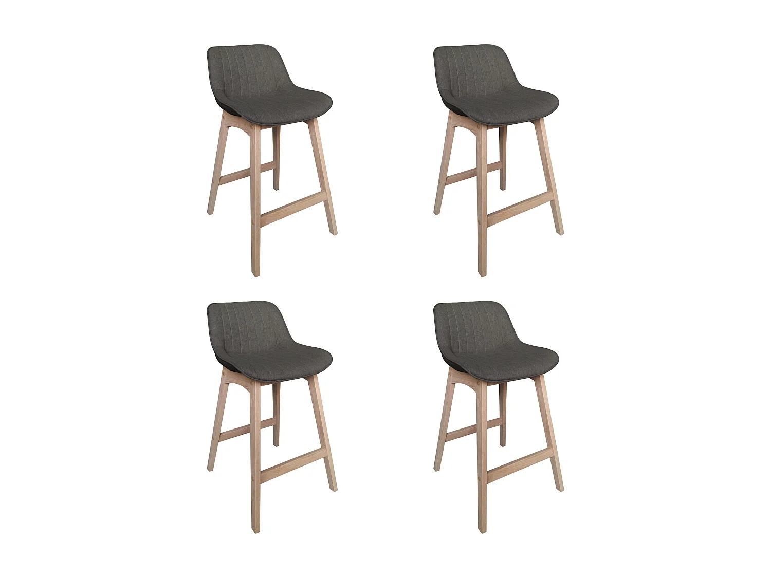 Komplet dębowych krzeseł wyspowych i barowych z siedziskiem z tkaniny MELLOW o szerokości 65 cm 4143033 - obrazek 1