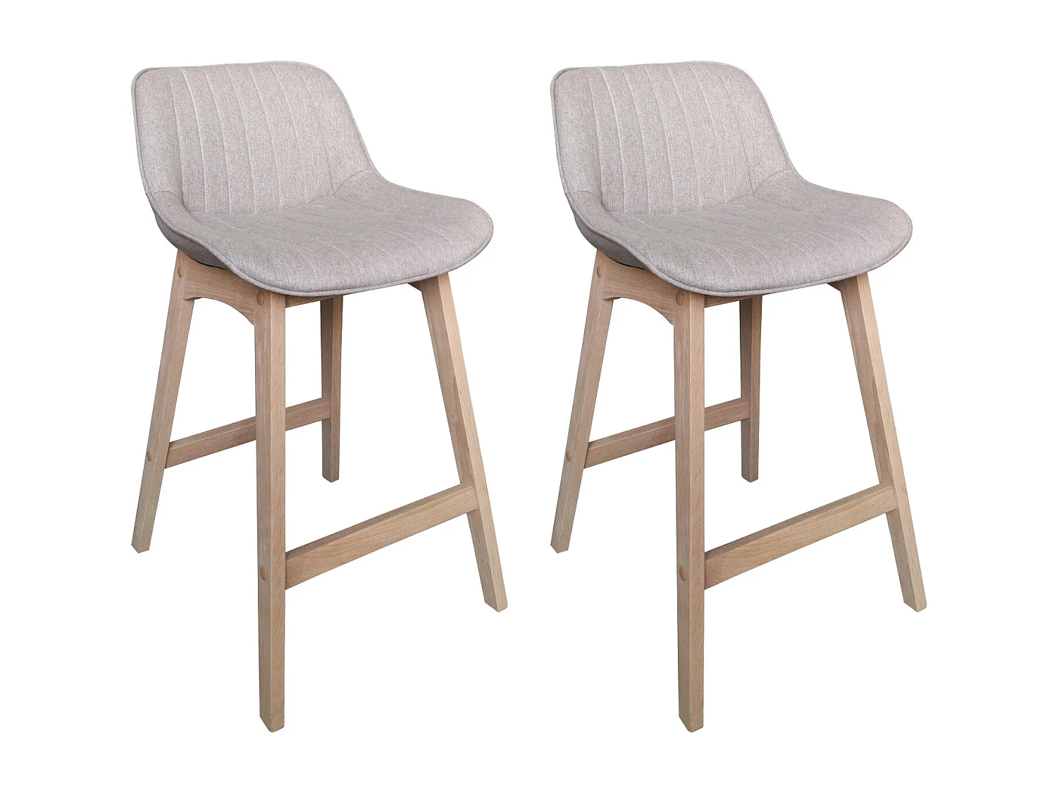 Komplet dębowych krzeseł wyspowych i barowych z siedziskiem z tkaniny MELLOW o szerokości 65 cm 4143038 - obrazek 1