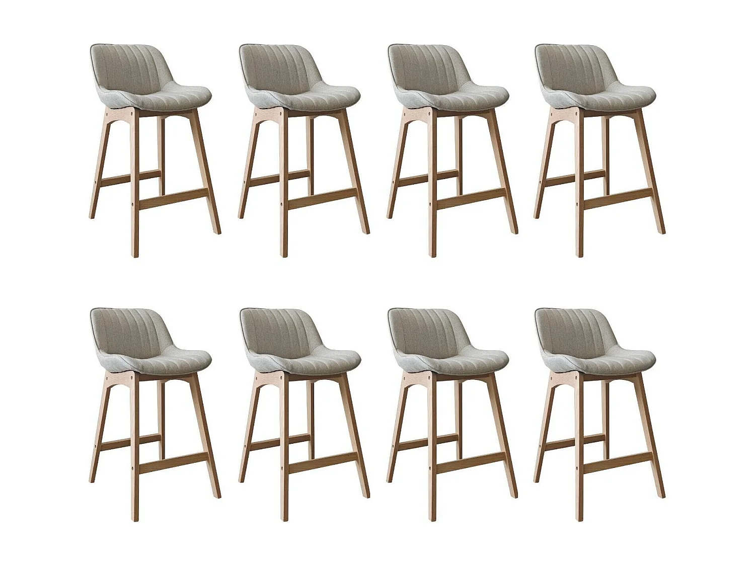 Komplet dębowych krzeseł wyspowych i barowych z siedziskiem z tkaniny MELLOW o szerokości 65 cm 4608441 - obrazek 1