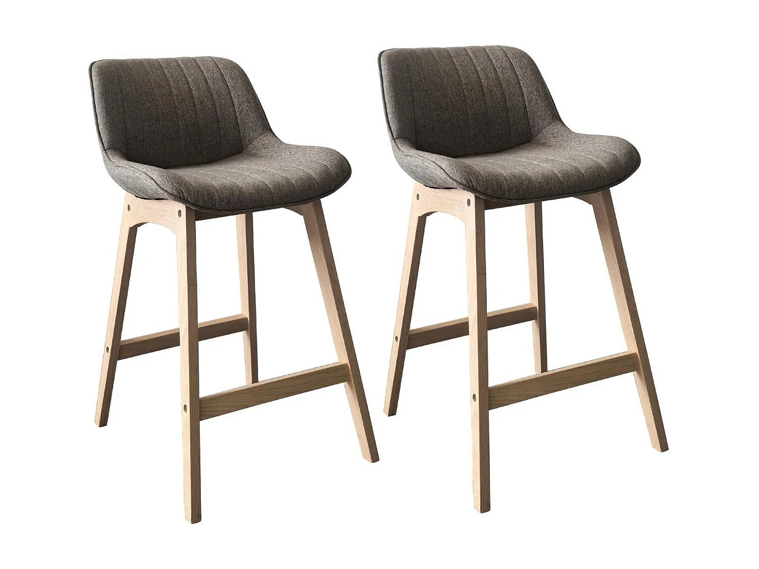 Komplet dębowych krzeseł wyspowych i barowych z siedziskiem z tkaniny MELLOW o szerokości 65 cm 4608447 - obrazek 1