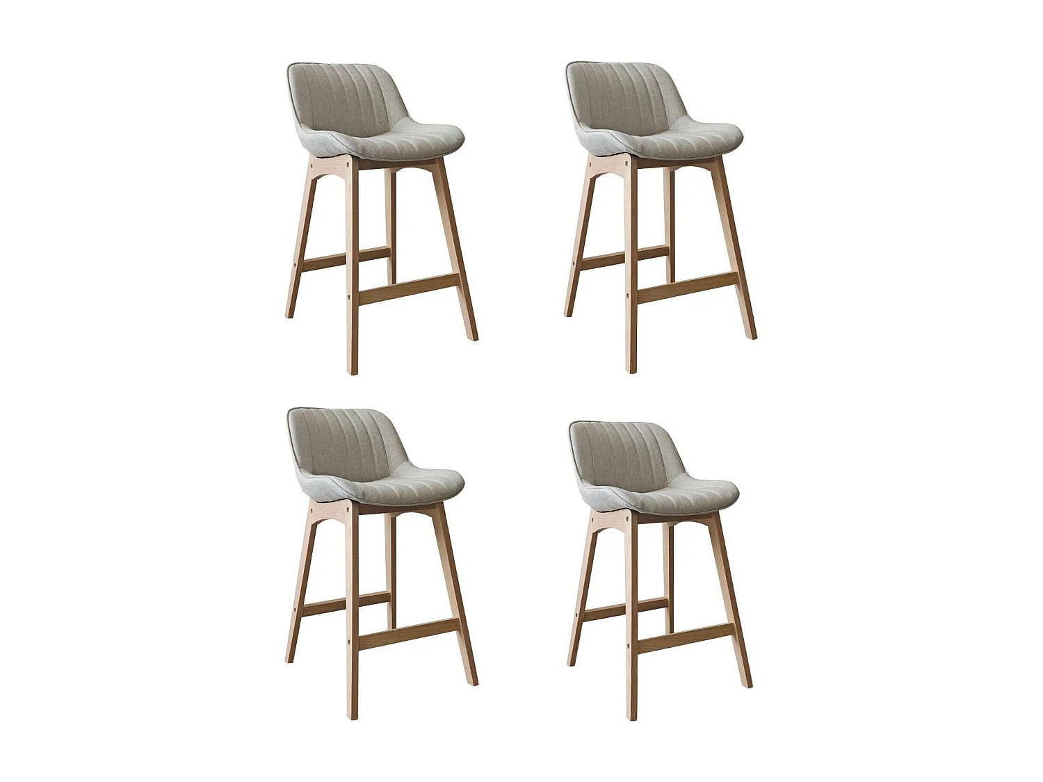 Komplet dębowych krzeseł wyspowych i barowych z siedziskiem z tkaniny MELLOW o szerokości 65 cm 4608465 - obrazek 1