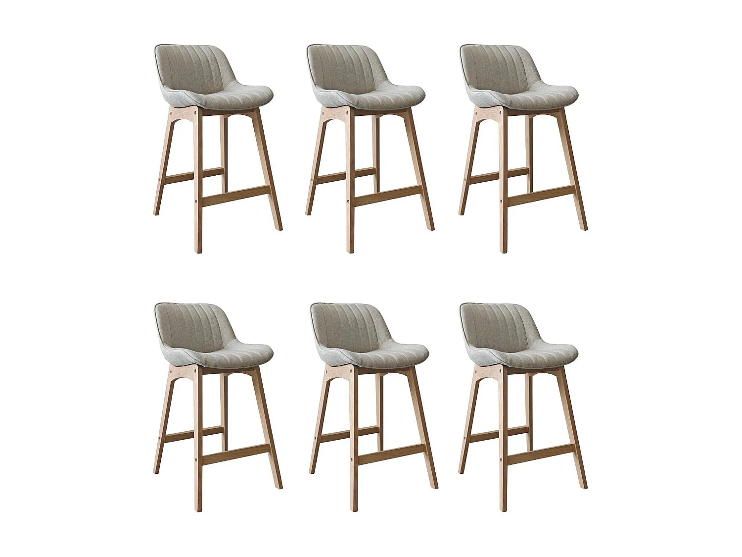 Komplet dębowych krzeseł wyspowych i barowych z siedziskiem z tkaniny MELLOW o szerokości 65 cm 4608493 - obrazek 1
