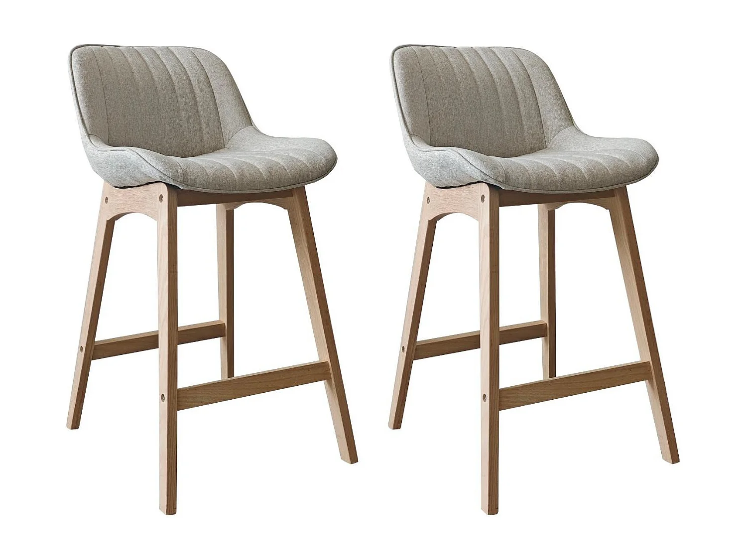 Komplet dębowych krzeseł wyspowych i barowych z siedziskiem z tkaniny MELLOW o szerokości 65 cm 4608503 - obrazek 1