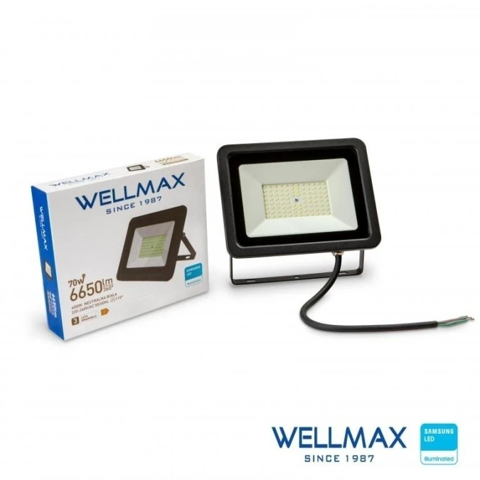 Naświetlacz LED 70W 95lm/W 6650lm IP65 Neutralna 4000K SAMSUNG / GOL1FLN070 - obrazek 2