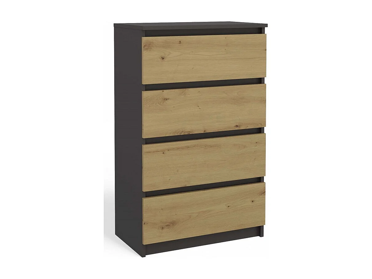 KOMODA MALWA M4 ANTRACYT DĄB ARTISAN SZAFKA 4 SZUFLADY DO SALONU SYPIALNI 4031901 - obrazek 1