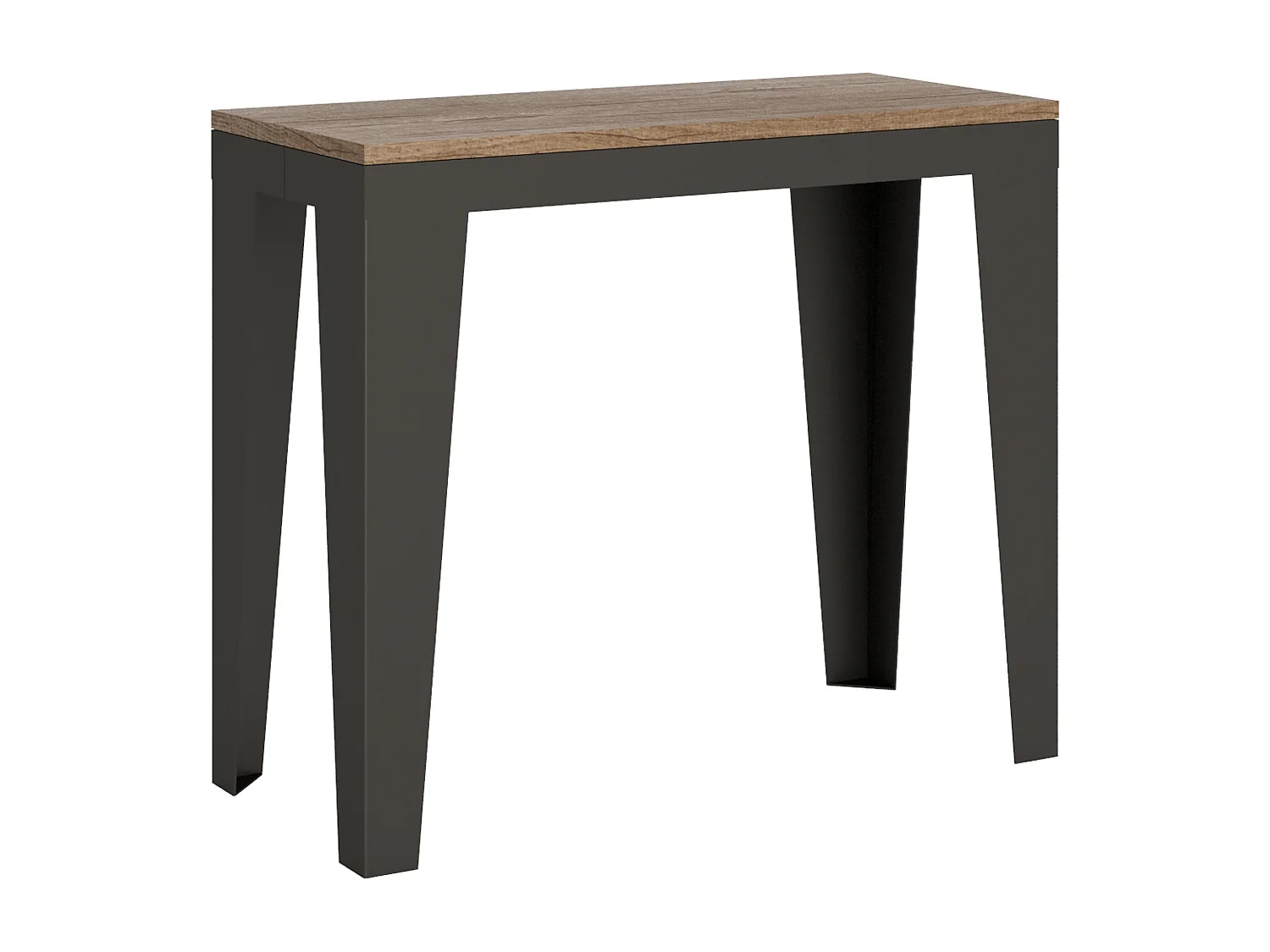 Konsola rozkładana 90×40/196 cm Flame Small Evolution Dąb naturalny rama w kolorze Antracytu 768067