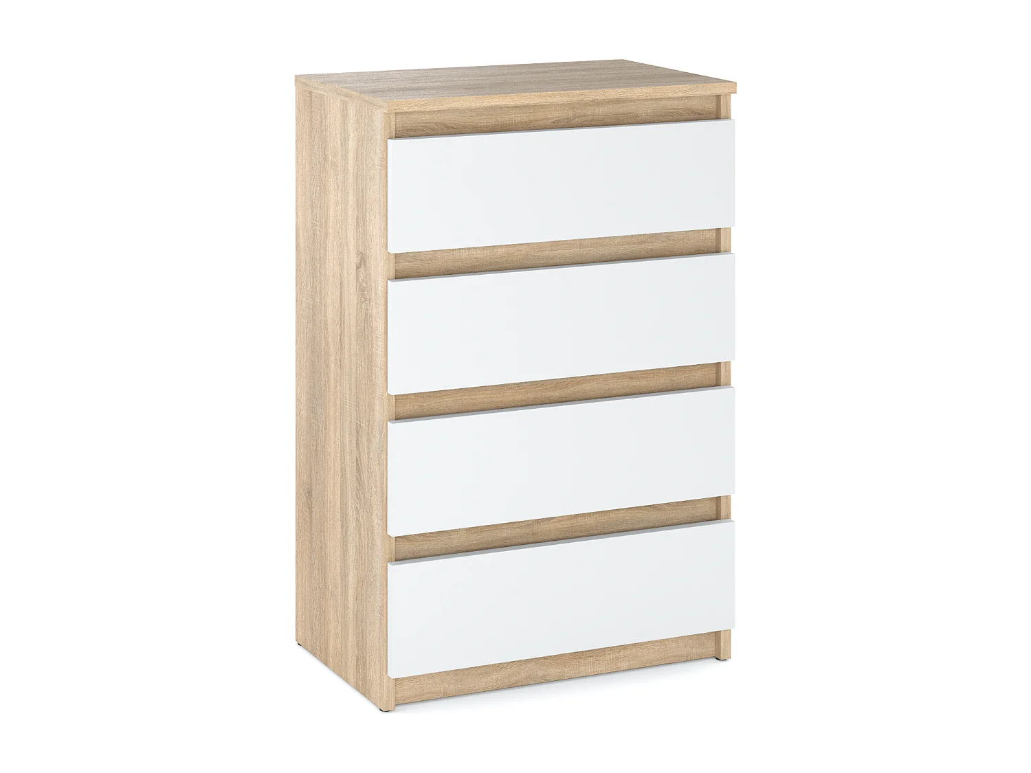 Komoda z 4 szufladami 60cm Szafka Dąb Sonoma Biały Meble Do Salonu Sypialni 4697109 - obrazek 1