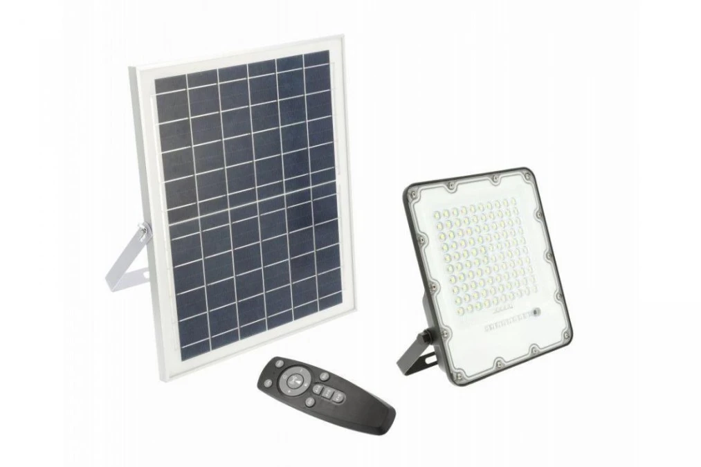 Naświetlacz LED solarny BRAVOS 100W 1000lm 6400K IP65 pilot 3y LD‑BRAVOS100W‑64 - obrazek 1