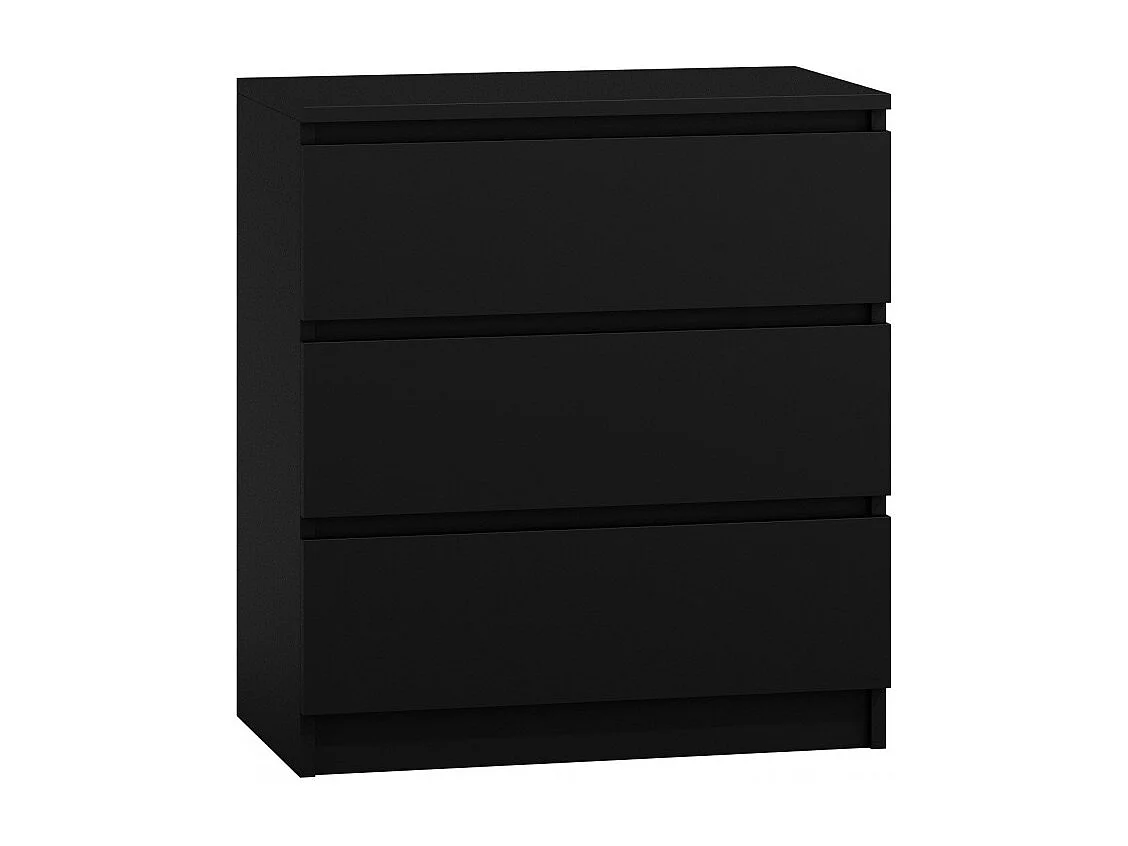 Komoda Malwa M3 | Czarna | 70x40x75 cm | 3 szuflady 4044422 - obrazek 1
