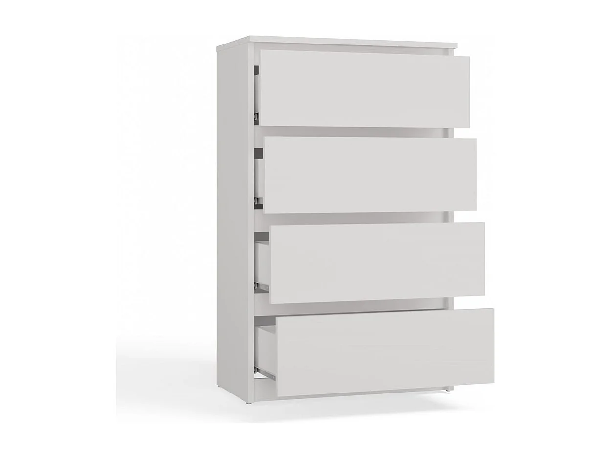Komoda Malwa M4 | Biała | 60x34,5x97,5 cm| 4 Szuflady 3288222 - obrazek 1